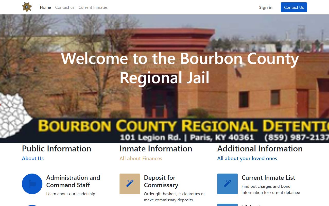 Bourbon County Regional Detention Center inmate population and roster links for Pendleton County detainees